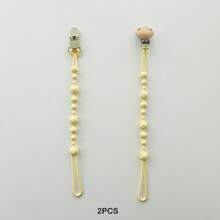 2 件装奶嘴夹，一体式设计奶嘴夹，柔软灵活的硅胶婴儿奶嘴夹，带纹理，适合男孩和女孩 - 彩色 - 查看 14