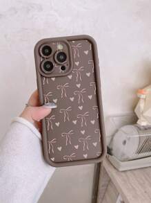 1 carcasă de telefon cu design în formă de inimă, rezistentă la șocuri, culoare maro cafea, pentru cameră, compatibilă cu 11 Pro Max/12 Pro Max/13 Pro Max/14 Pro Max/15 Pro Max/16 Plus/16 Pro Max, Galaxy A55/A15/S24 Ultra, Redmi, OPPO/Realme, VIVO, Infinix, Honor, OnePlus, impermeabilă, anti-cădere, rezistentă la zgârieturi