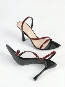New Comfortable Women Criss-Cross Strap Sexy Barefoot Sandals, Fashionable High-End Summer Elegant British Style, Charming Unique Glossy Leather Material Suitable For Wedding, Party, Catwalk, Pointed Toe High Heels