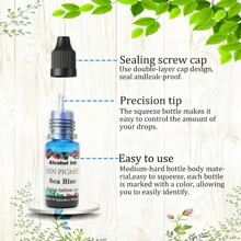24 Colors 10ml High Concentrated Alcohol-Based Ink, Concentrated Epoxy Resin Paint Colour Dye Great For Resin Petri Dish, Coaster, Painting, Tumbler Cup Making