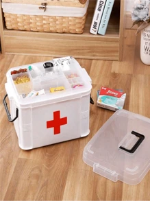 1 pezzo Scatola portatile per medicinali familiare trasparente