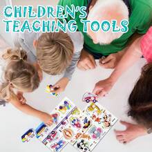 8PCS Jigsaw Puzzles, 8-Piece Wooden Jigsaw Puzzle Castle Puzzle, Fruit Puzzle, Animal Puzzle, Dinosaur Puzzle, Preschool Educational Learning Toy Set