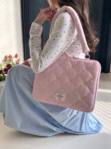 Laptop Bag Cute Bow Embroidered Storage Handbag 13/14 Inches 15/15.6 Inches Portable Shoulder Laptop Bag Laptop Case Laptop Sleeve Computer Case Case Computer Bag Laptop Cover Ipad Bag Classroom School Mac Book Teacher Laptop Bag Women College Winter Holiday - Multicolor - View 8