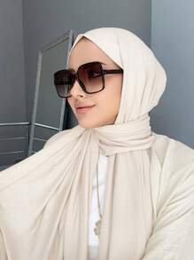 1 件女士纯色弹力头巾，适合 Abaya