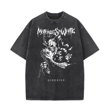 230g Motionless In White BAND T-Shirt Men'S Cotton Clothing, Funny Graphic, Casual Short Sleeve  O-Neck T-Shirt, Soft And Comfortable Top, Street Fashion Tee - màu đen - Xem 2