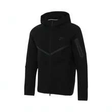Nike 2025 Men's AS M NK TCH FLC FZ WR HOODIE Jacket, Knitted Hooded Sweatshirt, HV0950-010 - Black - View 1