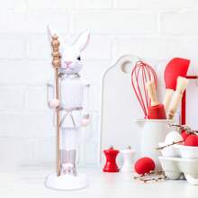 Easter Bunny Figurines Scepter Design Resin Rabbit Statue Easter Bunny Decor For Home Holiday - White - View 8