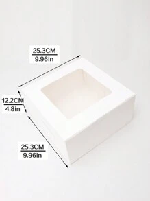 1pc/2pcs/4pcs Cake Boxes, Large Size White Bakery Boxes, Square Cardboard Cake Boxes, Multilayer Cake Decorating Supplies For Wedding, Birthday, Party - Paper - View 4