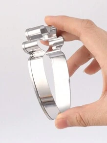 1 Set Of 14 Pcs Easter Bunny, Carrot, Easter Egg, Bird Cookie Mold, Baking Tools, Suitable As Gift For Family And Friends - Silver - View 3