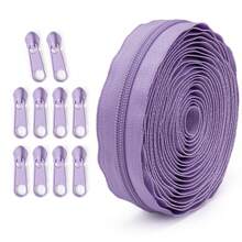 Zíper de 177.16-Polegadas com 10 cursores, Zíper Colorido de Nylon 5#, 20 Opções de Cores, Cursores Correspondentes, Adequado para Roupas, Agasalhos, Bagagem, Bolsas, Artesanato DIY e Mais