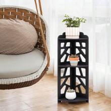 HGHJGF Corner Shelf Stand, Storage Organizer Great For Bathroom, Corner Shelf Perfect For Small Space,Waterproof Stand Also Use For Toilet Paper Stand,White - Black - View 2