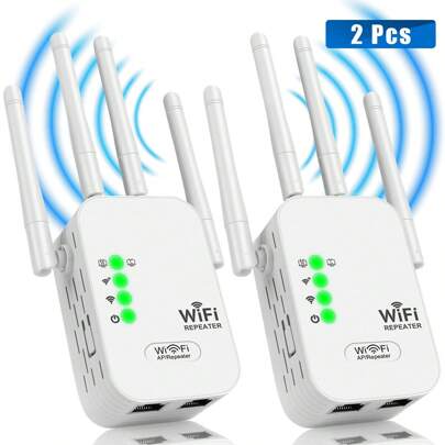 1pieza/2 piezas/4 piezas 300mbps Repetidor Amplificador de Señal WiFi, Enrutador Extensor Repetidor WiFi Inalámbrico para Cobertura de Red de Larga Distancia