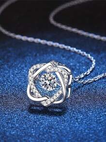 送给男朋友妈妈的优雅互锁双心项链 - 方晶锆石和铜，生日、情人节、母亲节、圣诞节的完美礼物，附祝福卡和礼品盒，妈妈，母亲，母亲节，礼物 - Gift for Boyfriend's Mom - 查看 2