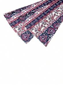 Women Retro High Waist Pants Slim Fit Casual Straight Floral Print Long Trousers