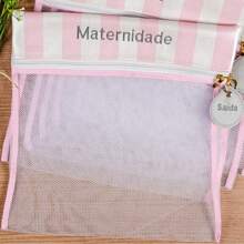 Maternity Organizer Bag Kit 4 And 6 Units. Luxury Nylon - 粉紅色條紋 - 查看 2