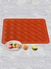 1 pieza Tapete de Silicona para Hornear con 30 Agujeros, Lámina de Hornear de Silicona Redonda para Macarrones