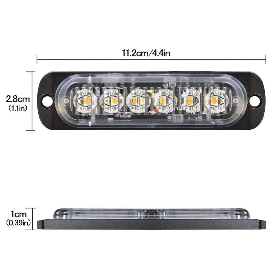 8 pack 6 led amber strobe lights kit 12v 24v emergency vehicle lights