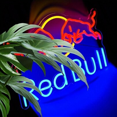 Luce al neon a LED per pubblicità di bevande energetiche, insegna al neon Monster Energy Drink, luce al neon multifunzionale da montare a parete, realizzata in acrilico con bordo in metallo, controllo a pulsante, luminosità regolabile, alimentata tramite USB, adatta per bar e feste