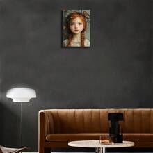 A Little Girl With Red Hair-1 Pc Wooden Framed Canvas Painting -  Thickness 2.25cm/0.9inch,Valentine's Day Decorations At Home,Valentine's Day,New Year,Home Gift Decoration, Room Decoration Aesthetic, Wall Decoration Art, Perfect Gift, Autumn And Winter Wall Decoration, Living Room Decoration, Bedroom Decoration, Kitchen Decoration, Entry Decoration, Bathroom Decoration, Direct Wall Painting, High Quality Wall Painting Poster ,Easter  Easter Decorations For Women