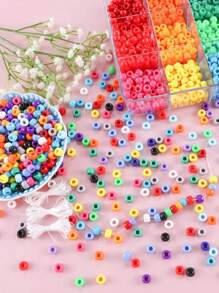 Kit para hacer pulseras con cuentas tipo pony, kit de cuentas para hacer pulseras de la amistad, kit con cuentas tipo pony, dijes, cuentas de flores de arcilla, cuentas con letras para hacer joyas, manualidades y regalos DIY