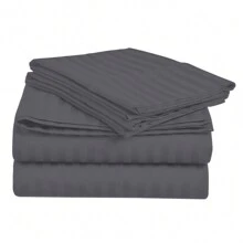 Hotel Collection 1800 Super Soft & Wrinkle Free Luxurious Stripe 6-Piece Sheet Set With Extra Pillowcases - Grey - View 2