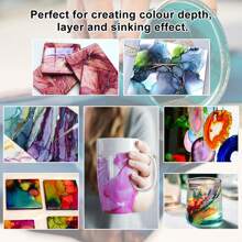 24 Colors 10ml High Concentrated Alcohol-Based Ink, Concentrated Epoxy Resin Paint Colour Dye Great For Resin Petri Dish, Coaster, Painting, Tumbler Cup Making