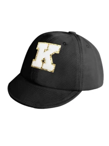 1pc Simple Letter Baby Softbrim Baseball Cap, Stylish And Versatile, Suitable For Boys And Girls Daily Outing In Spring And Summer,Suitable For 1-2 Year Old Baby. - Black - View 5