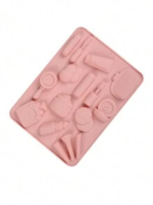 1 Khuôn bánh silicon hình trang điểm, Khuôn nướng bánh kẹo sô cô la đựng son môi & phấn mắt, Quà tặng ngày lễ tình nhân - Hồng - Xem 8
