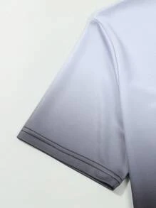 Ensemble 2 pièces casual pour hommes, polo à zip avec imprimé dégradé et shorts d'été, confortable pour le port quotidien casual