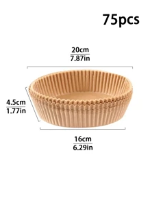 50/75/100pcs Round Parchment Paper, Rectangular Oven Cooking/Air Fryer Liners, Suitable For Bread, Potato, Toast, Pizza, Fried Chicken, Fries, Roast Chicken, Egg Tart, Heat-Resistant, Waterproof, Oil-Proof
