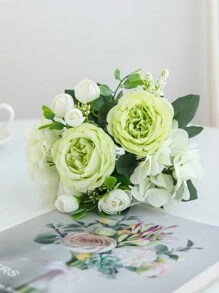 1 Stück künstliche Pfingstrosenblumen Seide Hortensie Bouquet Hochzeitsdekoration DIY Kranz Material, Brautstrauß, Handgelenk-Blume, Brustblume, Kopfschmuck Dekoration Accessoires, Hochzeitsauto Dekoration, Türbogen Dekoration, Zuhause, Esszimmer, Schlafzimmer, Vase Dekoration, Geburtstags Party Dekoration Material, Valentinstag und Neujahrsgeschenk, Valentinstag, Geschenk