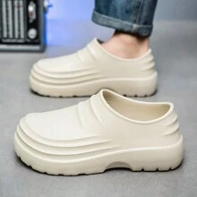 Perforated Casual Clogs For Men, New Design Thick Sole Waterproof Non-Slip Chef Shoes For Work, Cross-Border Overseas Casual Sandals