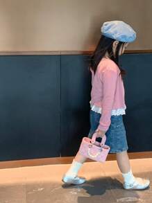 European & American Style Embroidered Chain Strap Handbag With Pearls, Small Crossbody Purse - A - View 10