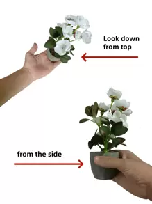 1pc/1set Artificial Flowers 17.5cm Tall Fake Plants Flocked Foam Cement Pot Mini Bonsai Decor Set, Suitable For Indoor Office Coffee Table Cabinet Desktop Decoration, Valentine Day, Gift Gifts Birthday Graduation