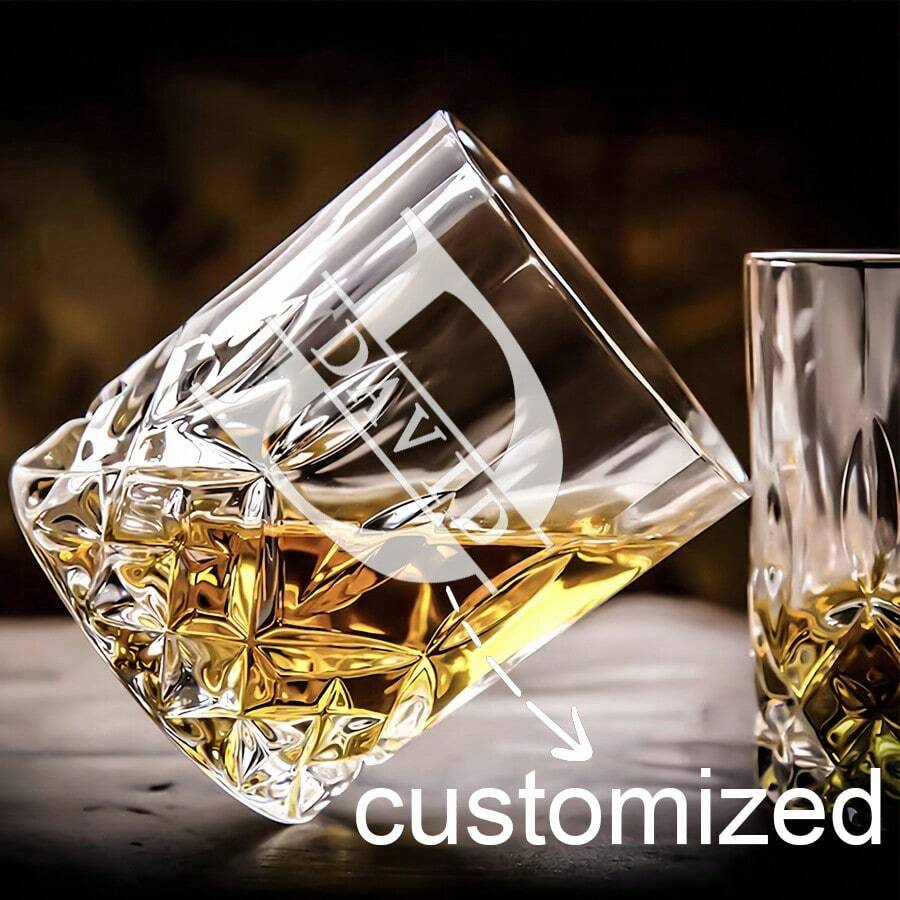 Copo de Uísque Personalizado de 200ml/7oz com Padrão de Diamante, Copo Gravado Personalizado para Escocês, Lembrancinhas de Casamento, Inauguração de Casa, Padrinho, Presente Corporativo, Presente do Dia dos Namorados para Namorado, Presente do Dia dos Namorados para Marido, Presente para Homens, Presente de Natal Engraçado para Ele, Presentes Únicos, Romance Delicado