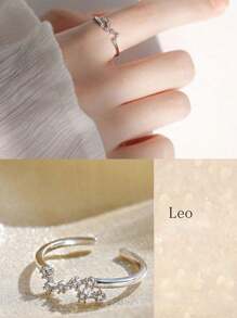 1 Pezzo Anello in Argento Sterling 925 con 12 Segni Zodiacali, Regolabile, Adatto per l'Uso Quotidiano delle Donne, Il Miglior Regalo per Madre, Fidanzata e Sorelle