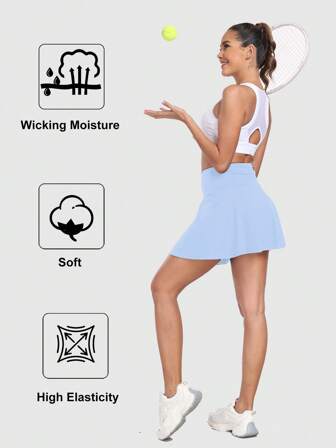 Womens Skorts With Pockets High Waisted Pleated Tennis Skirts Built-In Shorts Golf Athletic Workout Outfits