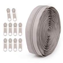 Zíper de 177.16-Polegadas com 10 cursores, Zíper Colorido de Nylon 5#, 20 Opções de Cores, Cursores Correspondentes, Adequado para Roupas, Agasalhos, Bagagem, Bolsas, Artesanato DIY e Mais