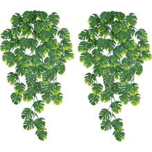 1/3 Piezas Plantas artificiales con hojas de caparazón de tortuga para colgar en la pared, enredaderas falsas de plástico para decoración de boda DIY, corona, decoración para sostener la muñeca de la novia, decoración de coche de boda, decoración de arco del dintel, decoración del hogar, comedor, dormitorio, florero, materiales de decoración de fiesta de cumpleaños, regalos de Año Nuevo