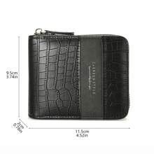 1 件新款时尚男士钱包，复古鳄鱼纹理多功能拉链零钱包，年轻学生百搭多卡位，男士礼物，适合青少年、夏季休闲、户外、运动、度假、旅行、毕业、生日装扮