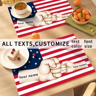 1 pezzo Sottopiatto personalizzato, personalizzazione del testo, tappetino da tavola lavabile in PVC resistente al calore e antiscivolo, adatto per tavolo da pranzo, decorazione per la casa