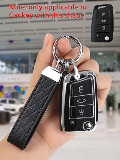מארז מפתח לרכב 3 יחידות TPU Soft Shell + מחזיק מפתחות מעור בולט עם מברג, סט 3 חלקים, מתאים למפתח רכב מתקפל בעל 3 כפתורים (נא לבדוק את פרטי צורת המפתח לפני ההזמנה, דגמי מפתח נוספים זמינים)