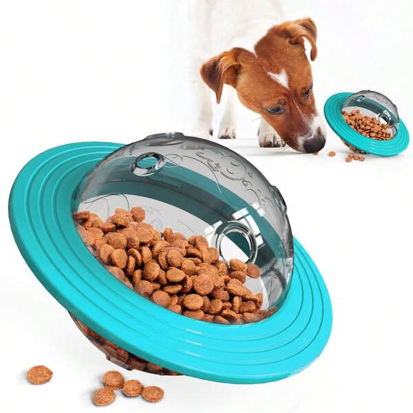 Interactive UFO Design Dog Treat Ball Toy, Food Dispenser Slow Feeder Ball, Enrichment Puzzle Toys For Dogs