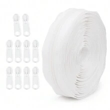 Zíper de 177.16-Polegadas com 10 cursores, Zíper Colorido de Nylon 5#, 20 Opções de Cores, Cursores Correspondentes, Adequado para Roupas, Agasalhos, Bagagem, Bolsas, Artesanato DIY e Mais