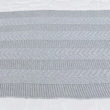 Peseira Manta Tricot Cama Casal Links - SOMENTE A PESEIRA - Cinza Prata - Visão 4