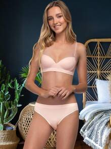 Teen Thong Panties Basic Seamless Comfortable - Màu Hồng baby - Xem 1