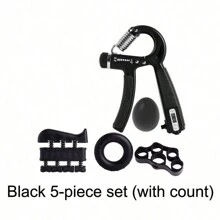 Adjustable Resistance Hand Grip Strengthener, Forearm Exerciser For Muscle Building And Athletic Grip Trainer, Hand Strengthener Tool Kit - 5 Pieces Grip Strength Training Set (Silicone Finger Gripper, Grip Ball, Grip Ring) Gym Accessories