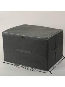1 pieza de caja de almacenamiento de tela suave con cubierta catiónica de gran capacidad para guardar edredones, ropa fuera de temporada, ropa de cama, etc. Apta para el dormitorio, organizador, almacenamiento en el hogar, camiseta blanca para mujer, pantalones negros para mujer, ropa de invierno para señoras, vestido.
