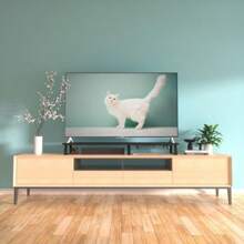 Large Dual Monitor Stand Riser Wooden Computer Desk Stand Metal Legs Desk Organizer Awer Underneath Storage Shelf For PC Printer TV Laptop Oak - OakWhite1 - View 6