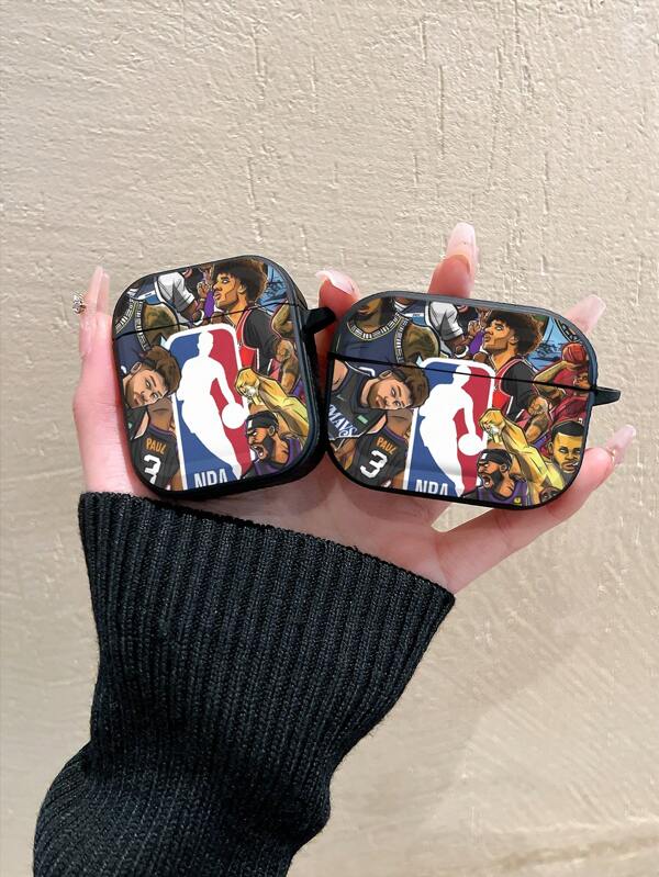 OLISI Capa protetora de silicone com estampa de estrela de basquete para 4/3/2/1, adequada para fones de ouvido Pro/Pro2